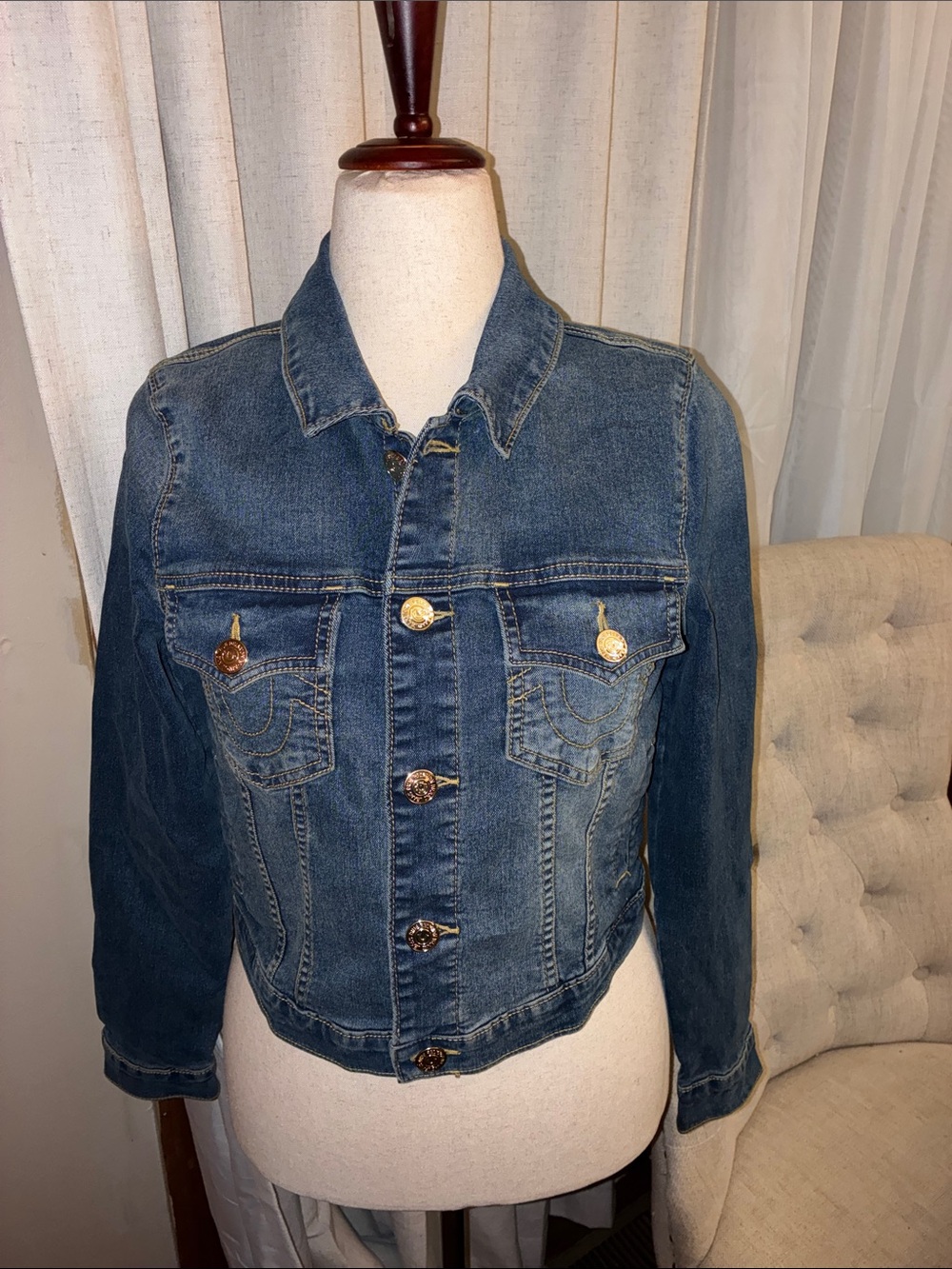 NWOT True Religion Classic Blue Denim Jacket - Women